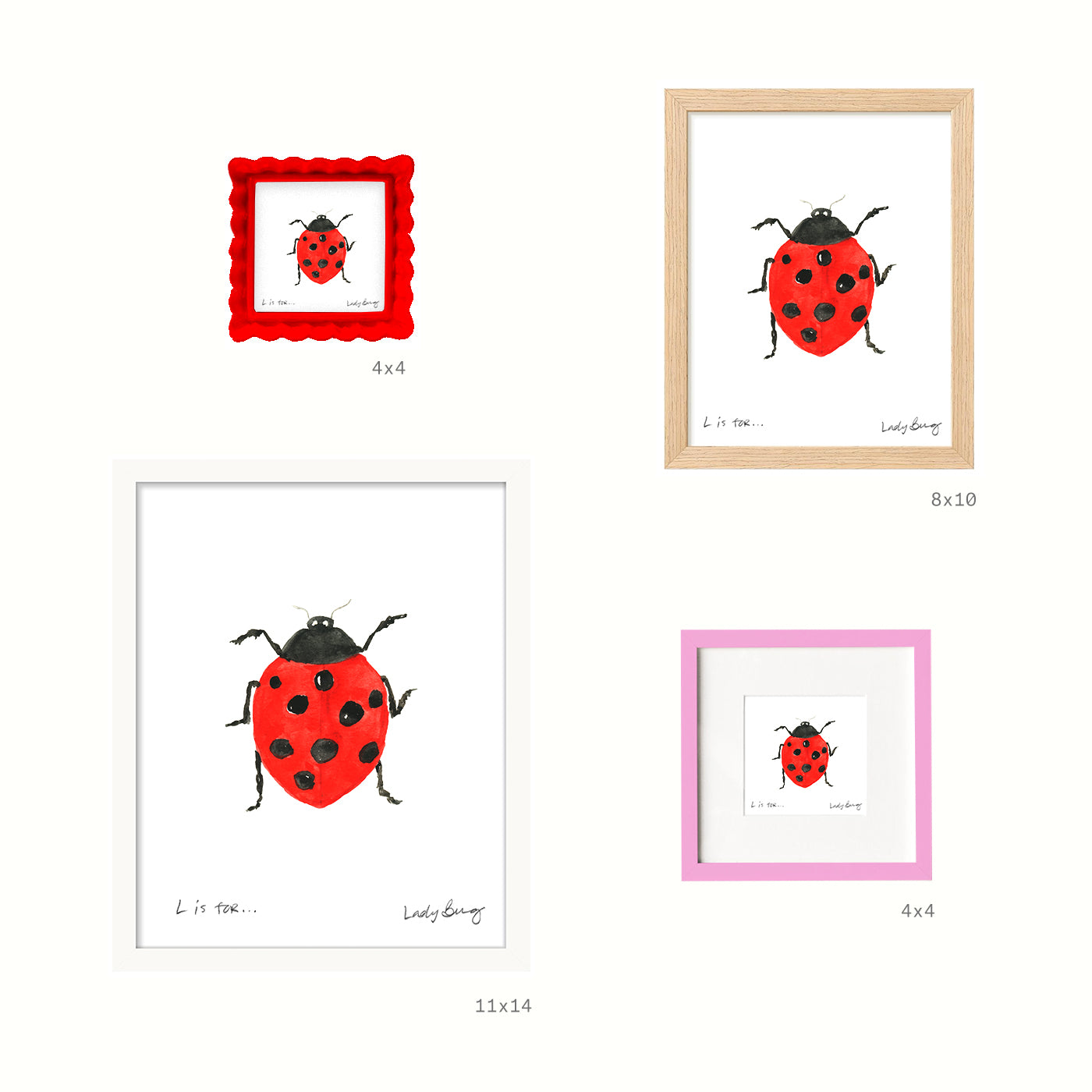 Ladybug Watercolor Print – margaret joy