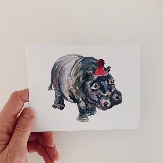 Hippo Party Animal Greeting Card