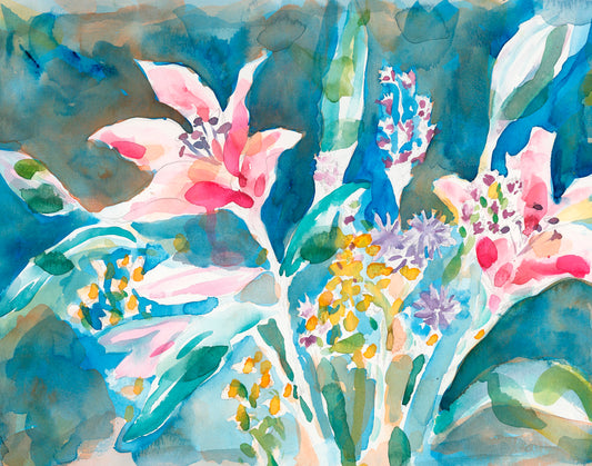 wild lily watercolor art print